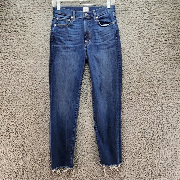 Edwin Jeans Womens 27 Blue Deja Blue Mid-Rise Skinny Cotton Blend USA - Picture 1 of 15